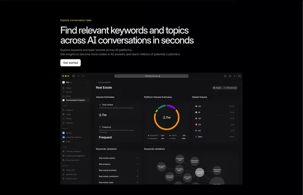 Conversation Explorer - Profound - Landing design inspiration