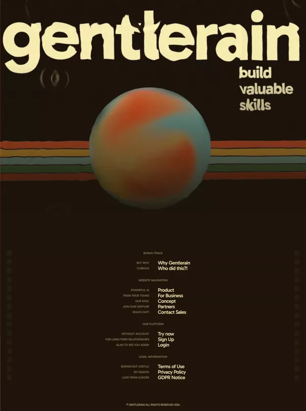 Gentlerain - Landing design inspiration