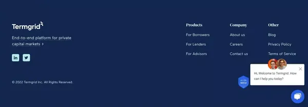 Termgrid - Debt Financing Simplified - Landing design inspiration