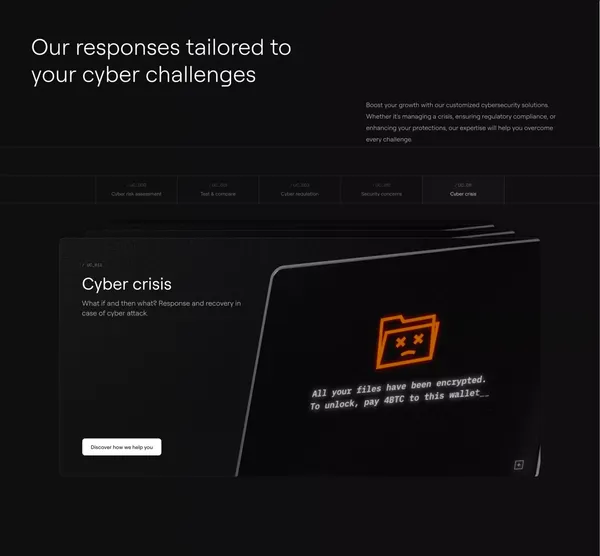 Advanced cybersecurity solutions - Landing design inspiration