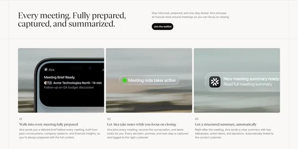 Aira | AI Sales Agent for Sales Teams - Landing design inspiration