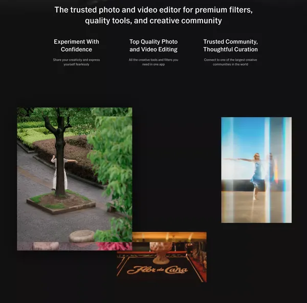 VSCO | Photo & Video Editing App & Sharing Platform - Landing design inspiration
