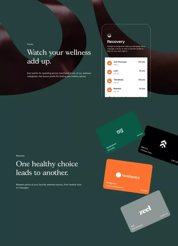 Ness - Get Rewarded for Living Healthy - Landing design inspiration