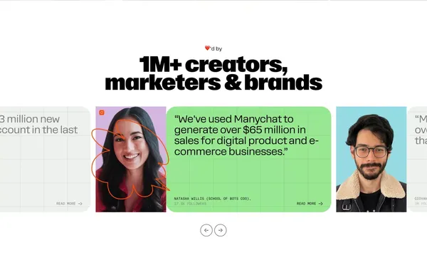 Chat Marketing Made Easy with Manychat - Landing design inspiration