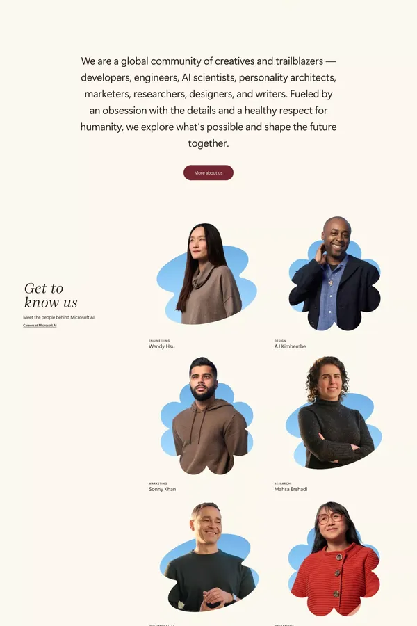 Microsoft AI - Landing design inspiration