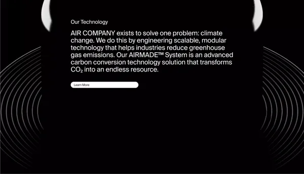 AIR COMPANY | Carbon Technology Leader for a Decarbonized Future - Landing design inspiration