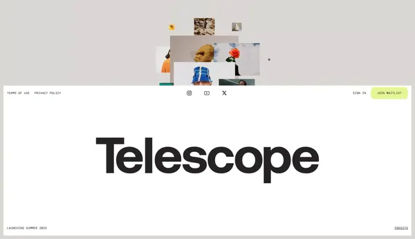 Telescope - Landing design inspiration
