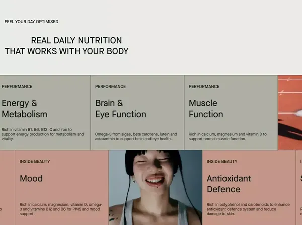 SIMPLE COMPLEX - ADVANCED FEMALE NUTRITION - Landing design inspiration