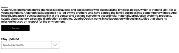 QuadroDesign: Stainless Steel Italian Faucets and Accessories - Landing design inspiration