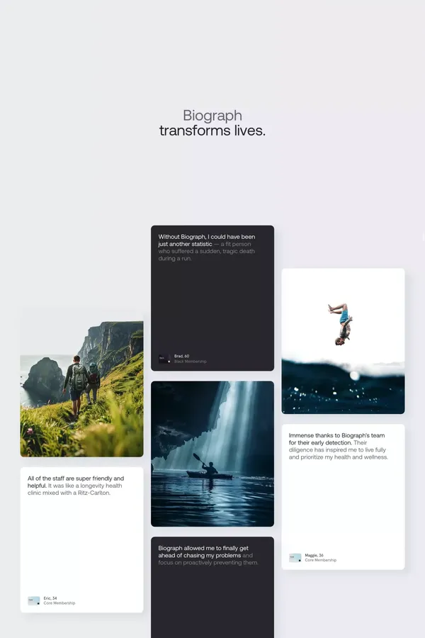 Biograph - Landing design inspiration