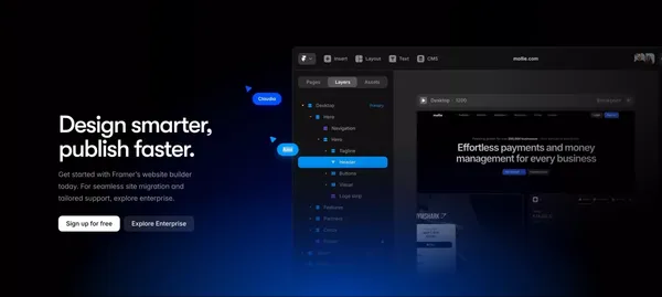 Framer - The internet is your canvas - Landing design inspiration