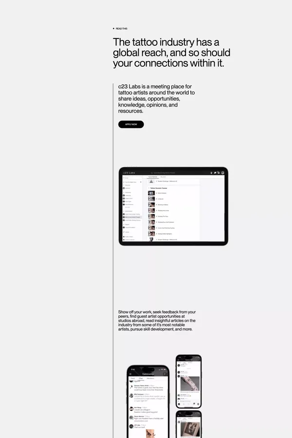 c23 Labs — Unlock the power of community - Landing design inspiration