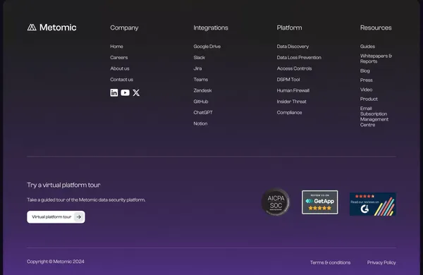 Metomic for Google Ecosystem | Launch Week - Landing design inspiration