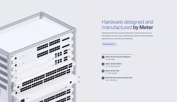Meter – Internet infrastructure for the enterprise - Landing design inspiration