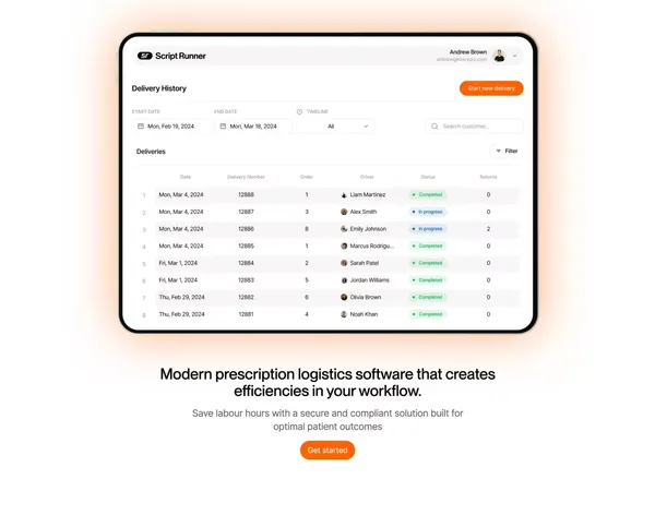 Script Runner - Landing design inspiration