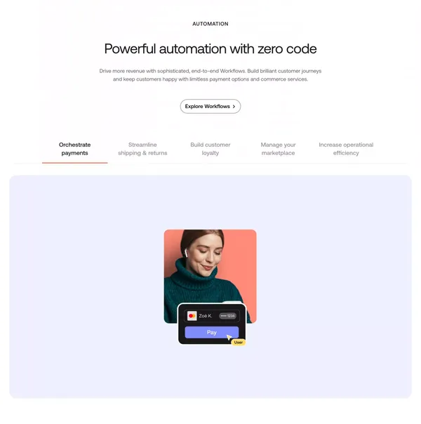 Primer: The ultimate commerce & payments automation platform - Landing design inspiration