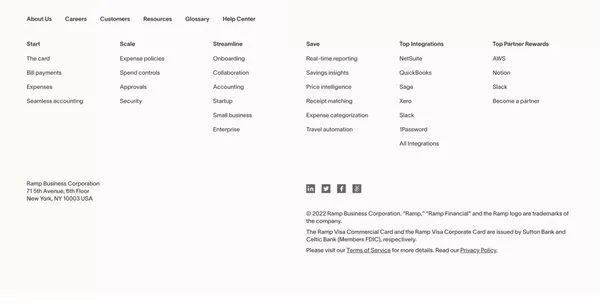 Ramp - Corporate cards and finance automation that scales with you - Landing design inspiration