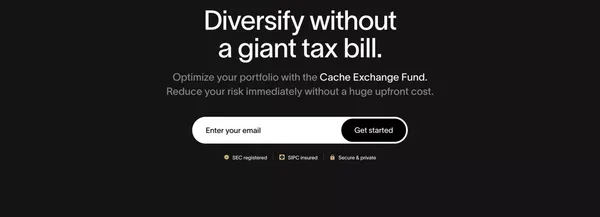 Cache | A modern brokerage for your large stock positions - Landing design inspiration