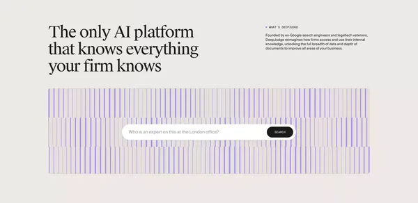 DeepJudge - Precision AI Search for legal teams - Landing design inspiration
