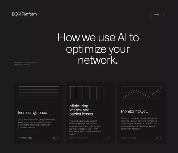 Bequant – Improve Your Network - Landing design inspiration