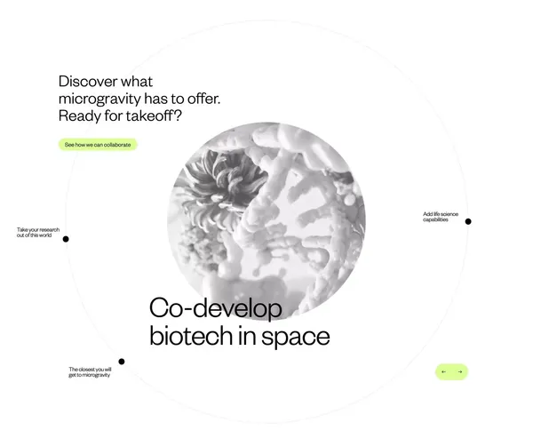 Home - Yuri - Space biotech for a better life - Landing design inspiration