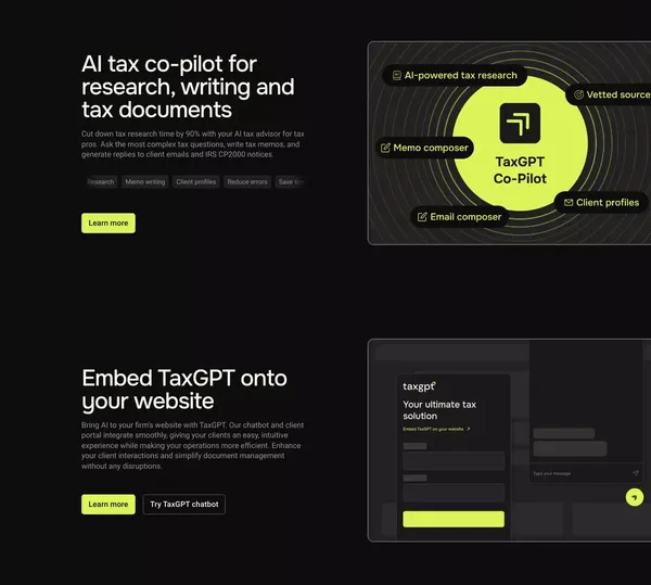 Your AI Tax Assistant | TaxGPT - Landing design inspiration