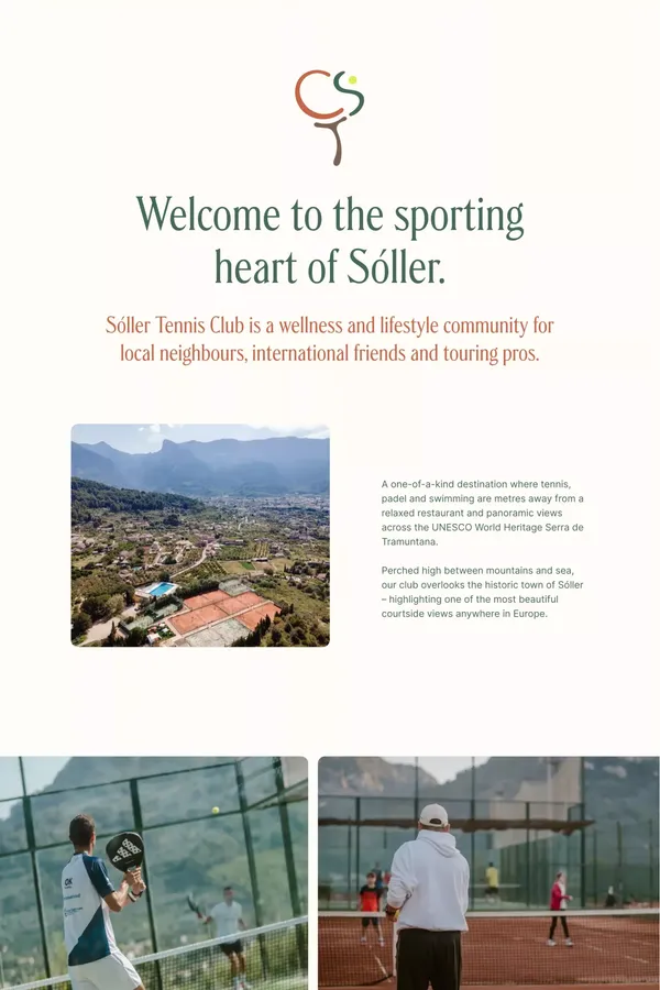 Sóller Tennis Club - Landing design inspiration
