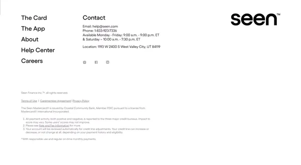 Seen | Build Credit with the Seen Mastercard Credit Card - Landing design inspiration