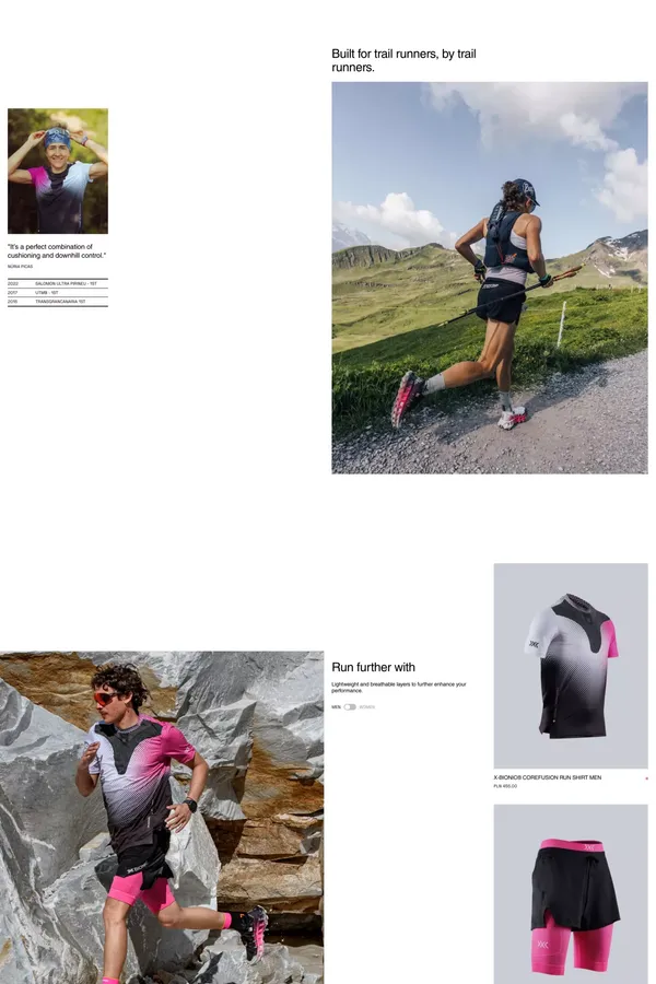 X-Bionic TerraSkin X00/C â Trail running sock and shoe system - Landing design inspiration