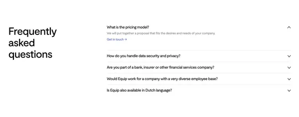 Equip | The all-in-one financial planning platform for employees - Landing design inspiration