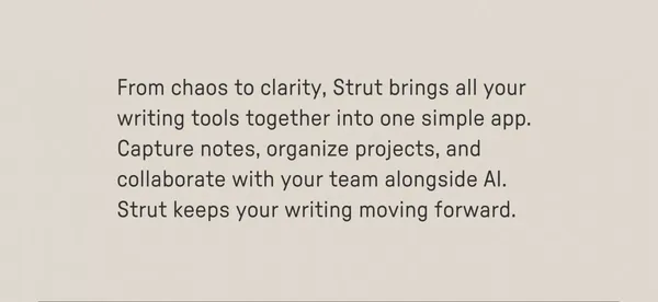 Strut – The complete writing workspace - Landing design inspiration