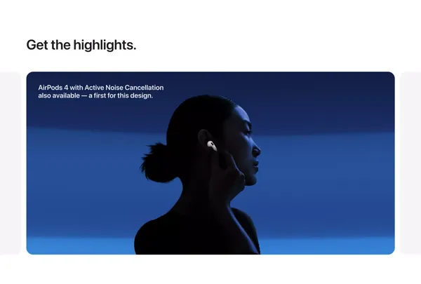 AirPods 4 - Apple - Landing design inspiration
