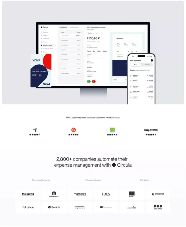 SMEs manage employee expenses with Circula | Circula - Landing design inspiration