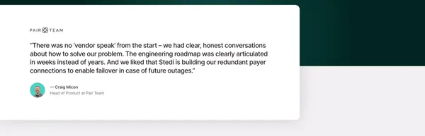Stedi - The only API-first clearinghouse - Landing design inspiration