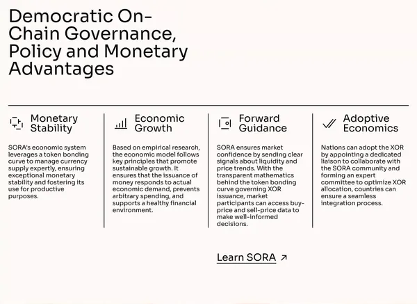 SORA. Many Worlds. One Economy - Landing design inspiration