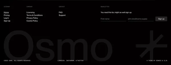 Osmo — Start building websites people remember - Landing design inspiration