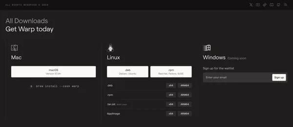 Warp: The intelligent terminal - Landing design inspiration