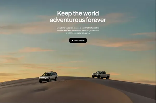 Rivian - Electric Adventure Vehicles - Landing design inspiration