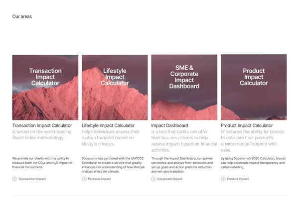 Doconomy – Impact Applied™ - Landing design inspiration