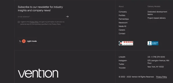 Software Development Company | Vention - Landing design inspiration