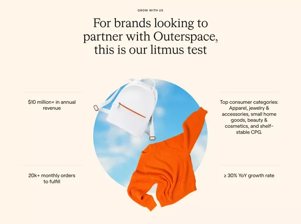 Outerspace - High-touch fulfillment & logistics - Landing design inspiration