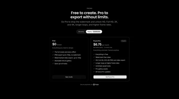 Pryzm | Background & Visual Studio for Designers - Landing design inspiration