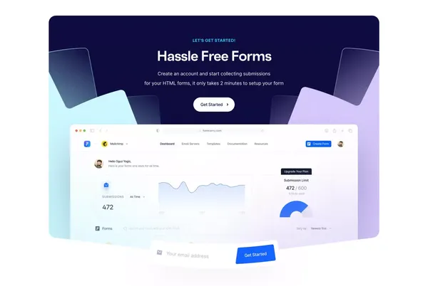 Formcarry. | Hassle-free HTML Forms - Landing design inspiration