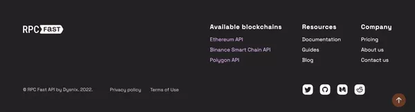 Blockchain API and Node Infrastructure - Node as a Service | RPC Fast - Landing design inspiration