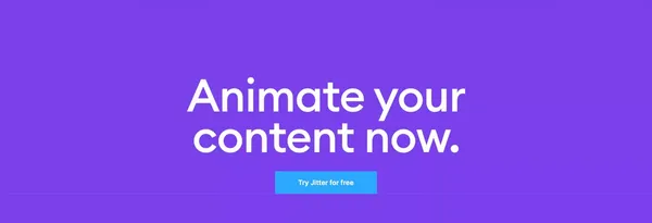 Jitter · Fast and simple motion design tool. - Landing design inspiration