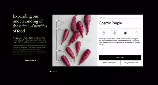 Preferable Future of Food - Landing design inspiration