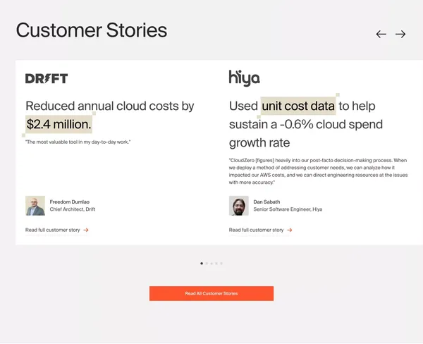CloudZero: The Cloud Cost Intelligence Platform - Landing design inspiration