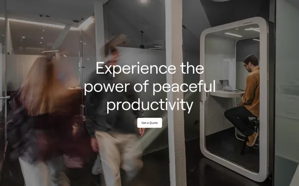 Offcoustic – Affordable Phone Booths for your office, cowork, SME, and startup - Landing design inspiration