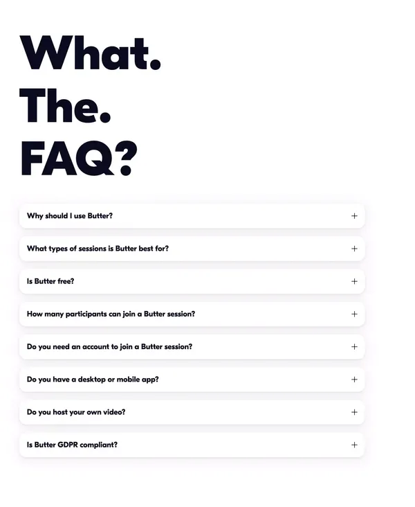 Butter | Virtual collaboration as smooth as butter - Landing design inspiration