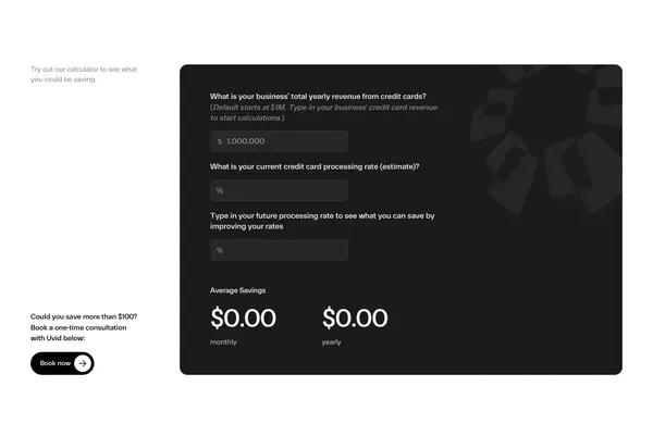 Uvid | Lowering Credit Card Processing Fees - Landing design inspiration